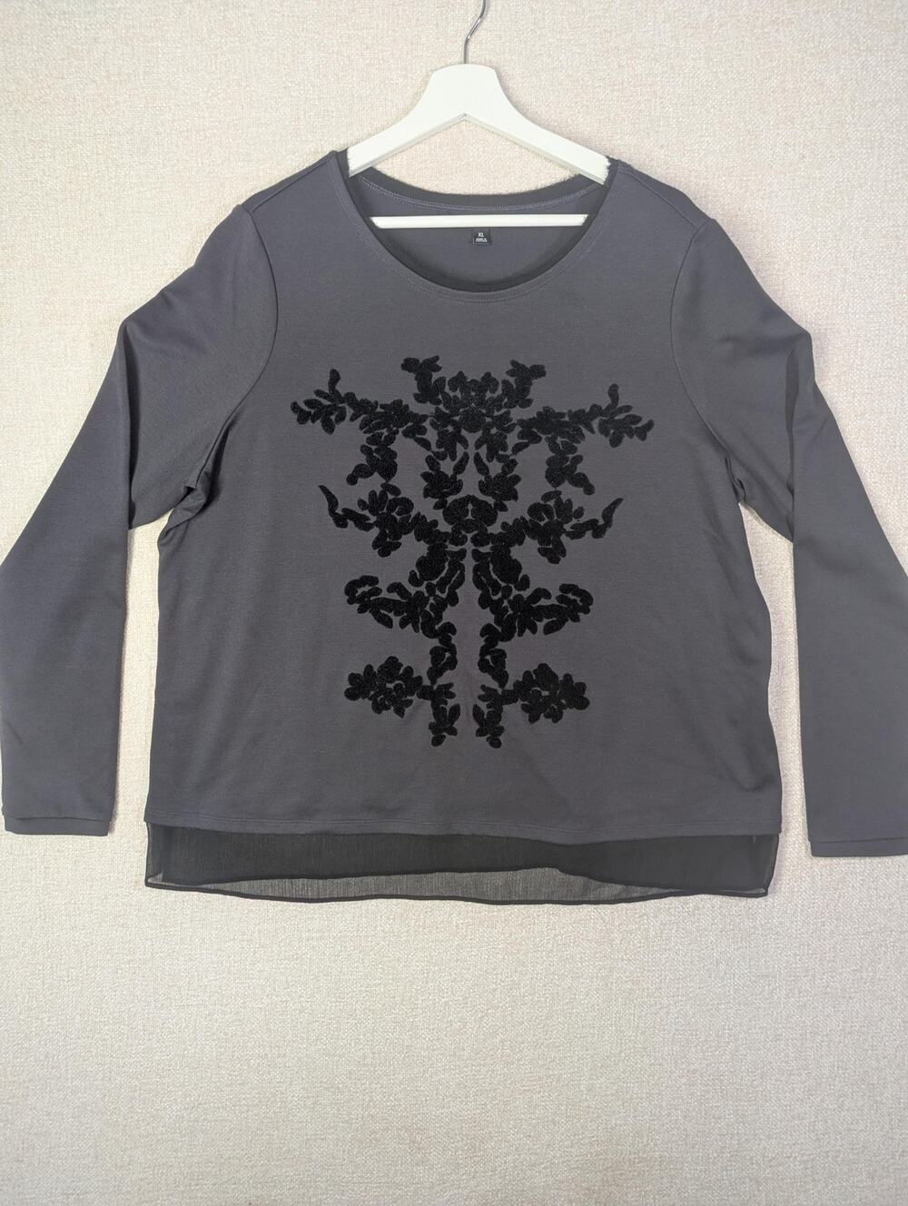 Simply Vera Wang Chic Purple Long Sleeve Top, Size XL